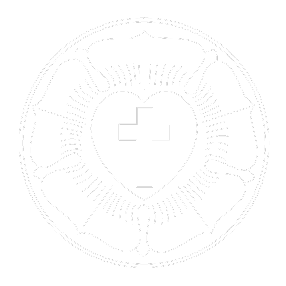 A white outline of a rose with a heart at its center, featuring a cross inside the heart. The rose has multiple petals and radiating lines, set against a plain background.
